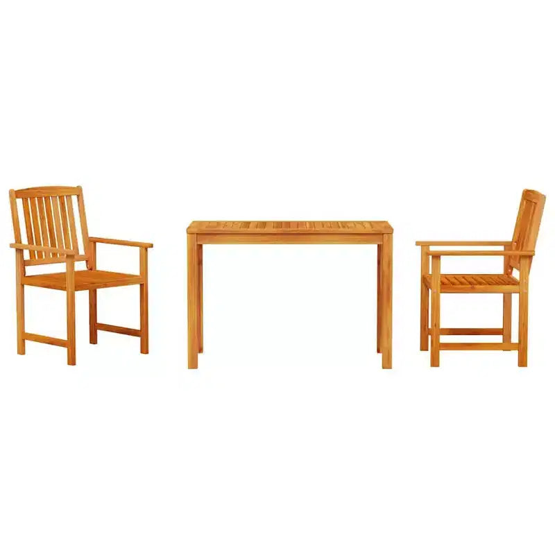 vidaXL Ensemble de salle à manger de jardin 3 pcs Marron Bois d'acacia massif