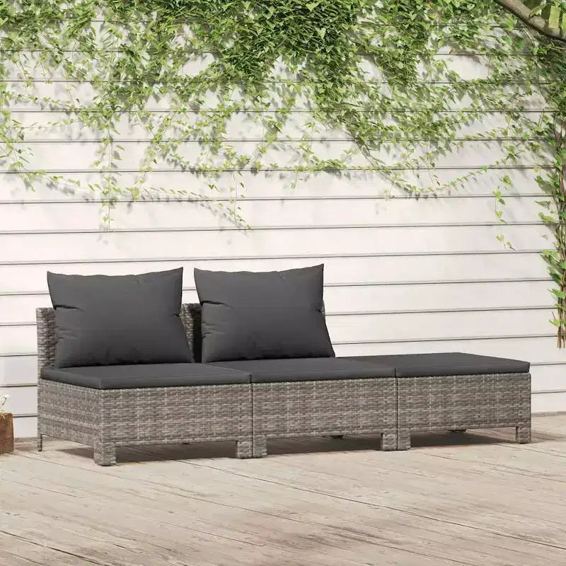 vidaXL Salon de jardin gris, gris foncé