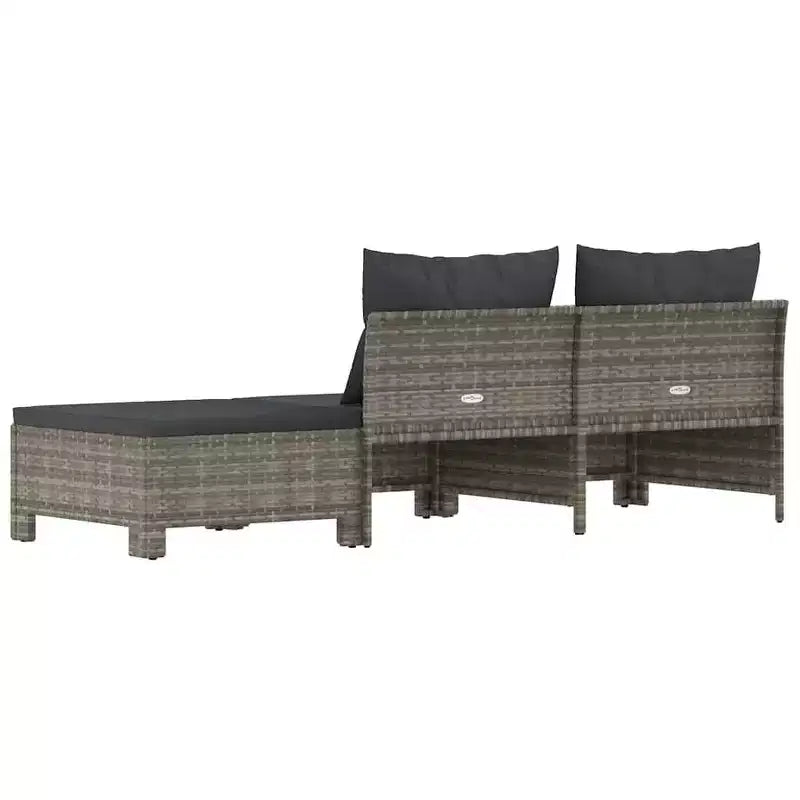 vidaXL Salon de jardin gris, gris foncé