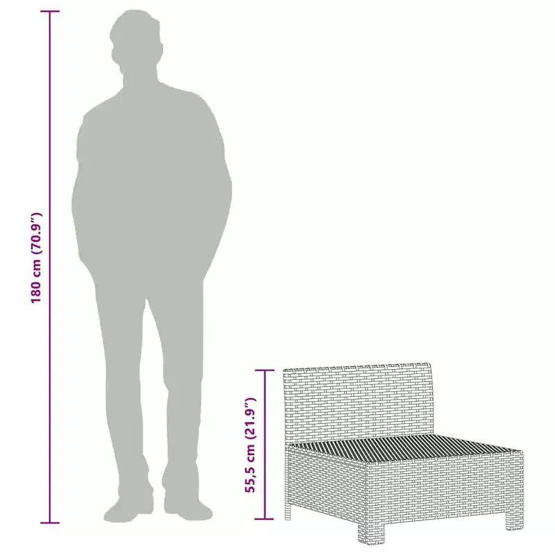 vidaXL Salon de jardin gris, gris foncé