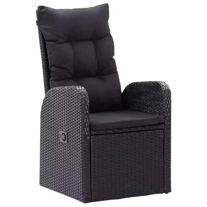 vidaXL Ensemble repas de jardin 5 pcs Noir