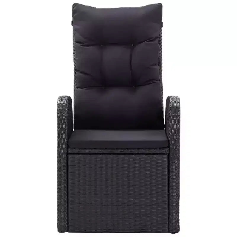 vidaXL Ensemble repas de jardin 5 pcs Noir