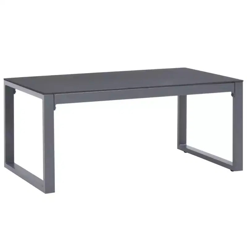 vidaXL Mobilier d'extérieur Aluminium thermolaqué noir, Polyester, Verre