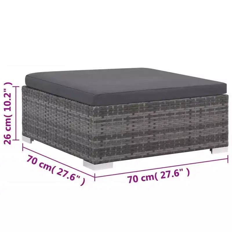 vidaXL Ensemble de canapé gris en rotin synthétique 6 pièces modulable