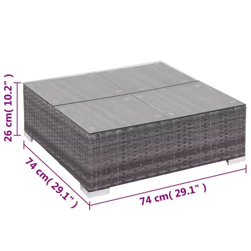 vidaXL Ensemble de canapé gris en rotin synthétique 6 pièces modulable