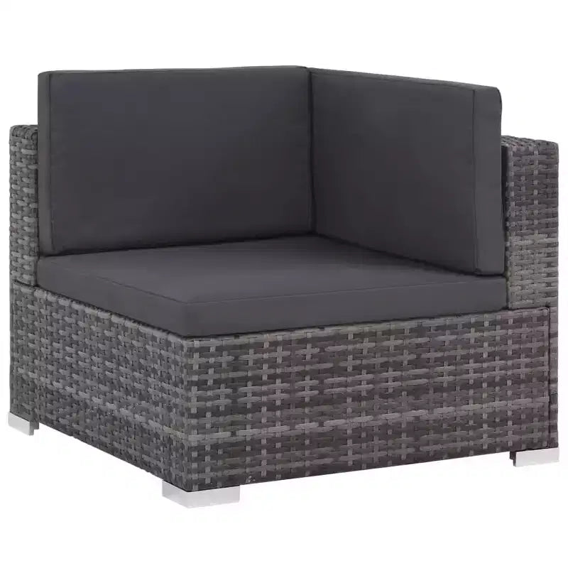 vidaXL Ensemble de canapé gris en rotin synthétique 6 pièces modulable