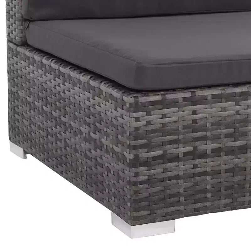 vidaXL Ensemble de canapé gris en rotin synthétique 6 pièces modulable