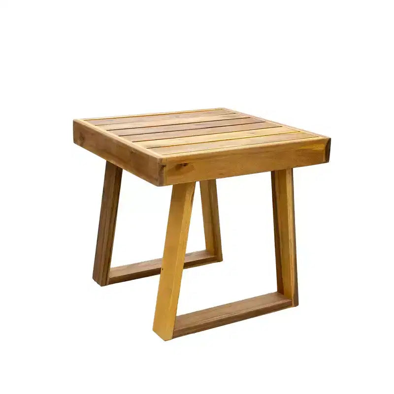 Ensemble fauteuil de jardin et ottoman GDFStudio Camille en bois d'acacia avec coussins