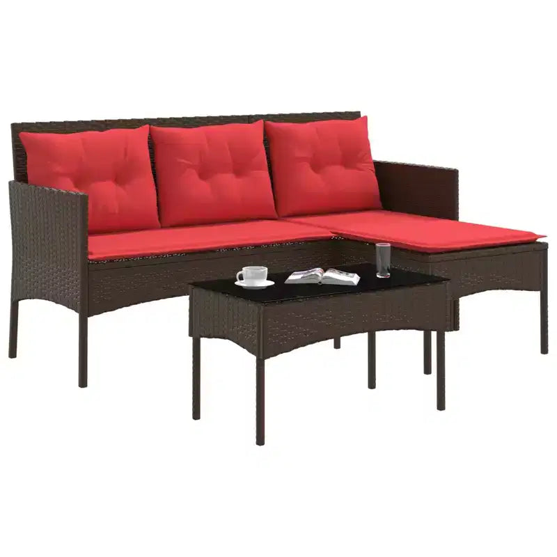 vidaXL Salon de jardin avec coussins 2 pcs Résine tressée noir et crème