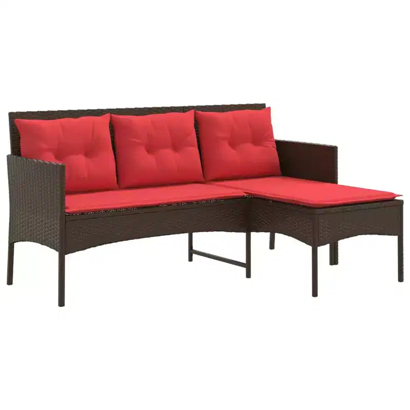 vidaXL Salon de jardin avec coussins 2 pcs Résine tressée noir et crème