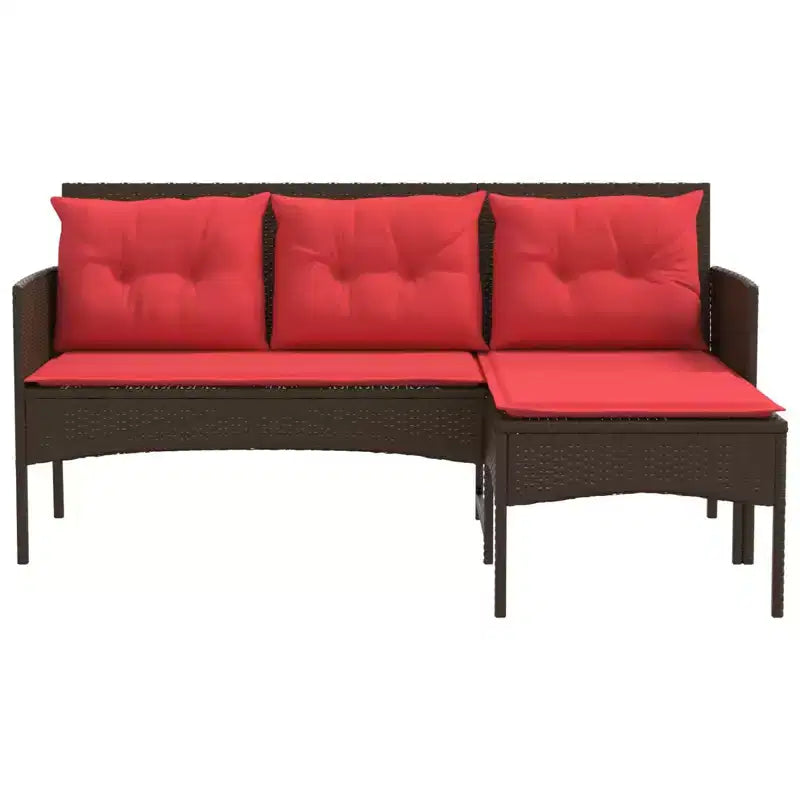 vidaXL Salon de jardin avec coussins 2 pcs Résine tressée noir et crème