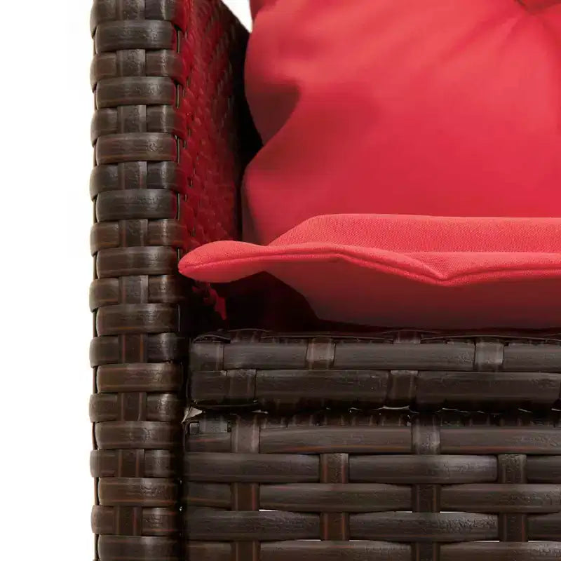 vidaXL Salon de jardin avec coussins 2 pcs Résine tressée noir et crème