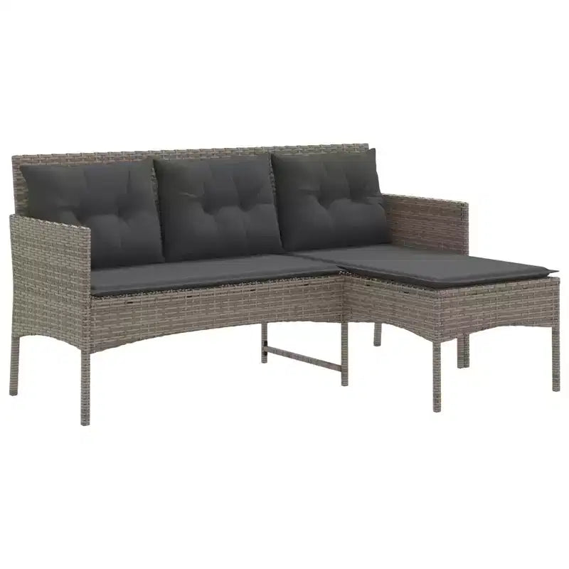 vidaXL Salon de jardin avec coussins 2 pcs Résine tressée noir et crème