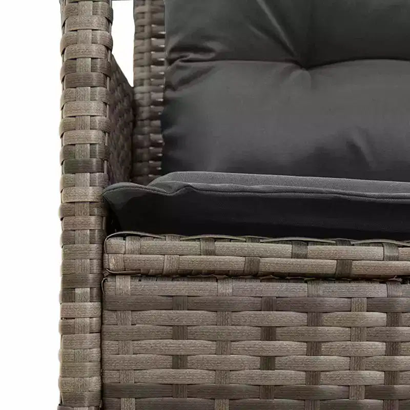 vidaXL Salon de jardin avec coussins 2 pcs Résine tressée noir et crème
