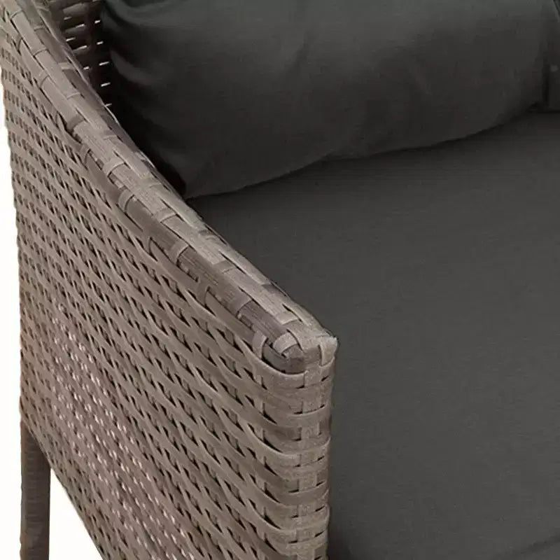 vidaXL Salon de jardin avec coussins 2 pcs Résine tressée noir et crème