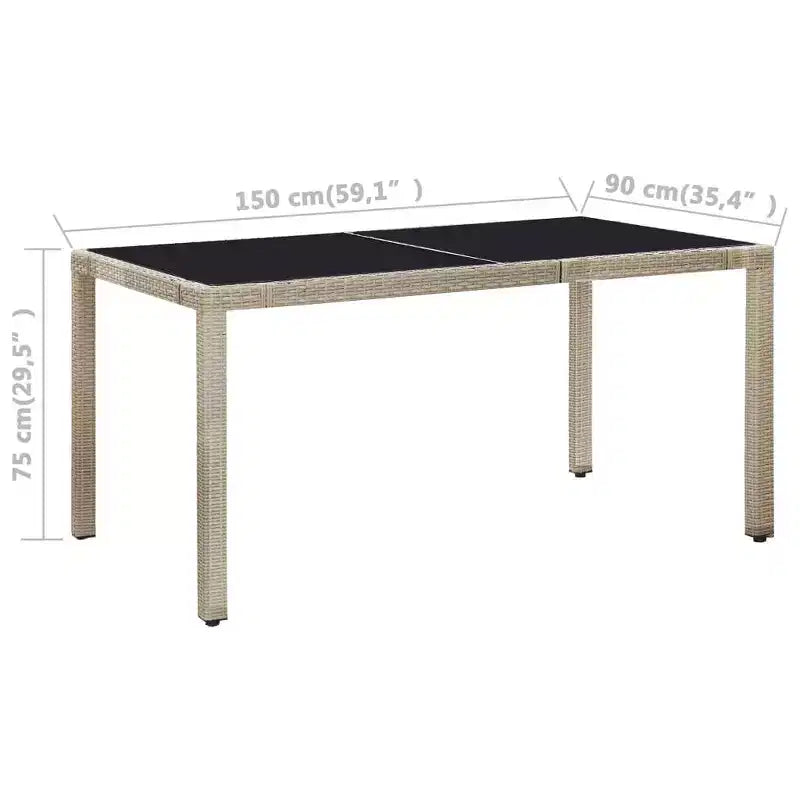 vidaXL Salon de jardin en résine tressée 75 x 150 cm