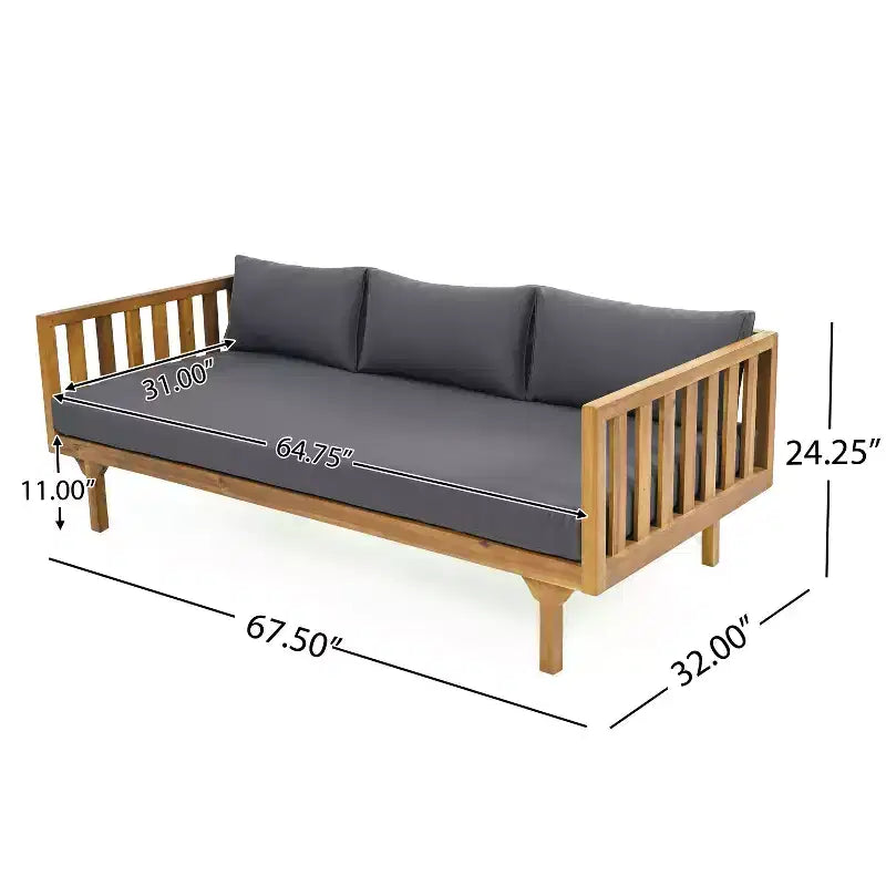 Christopher Knight Home Claremont Ensemble de conversation 4 pièces en bois d'acacia moderne pour patio avec coussins