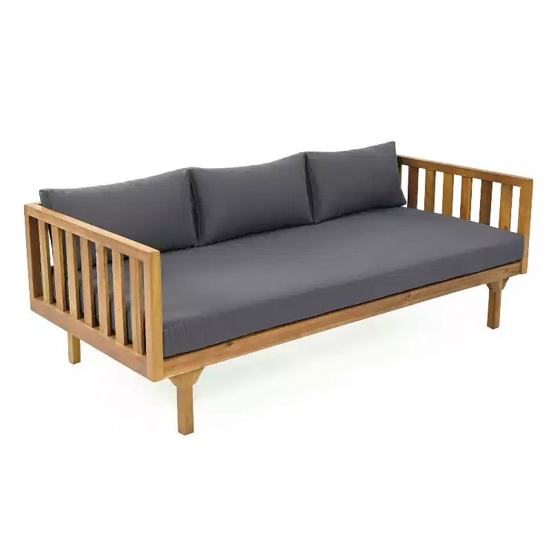 Christopher Knight Home Claremont Ensemble de conversation 4 pièces en bois d'acacia moderne pour patio avec coussins