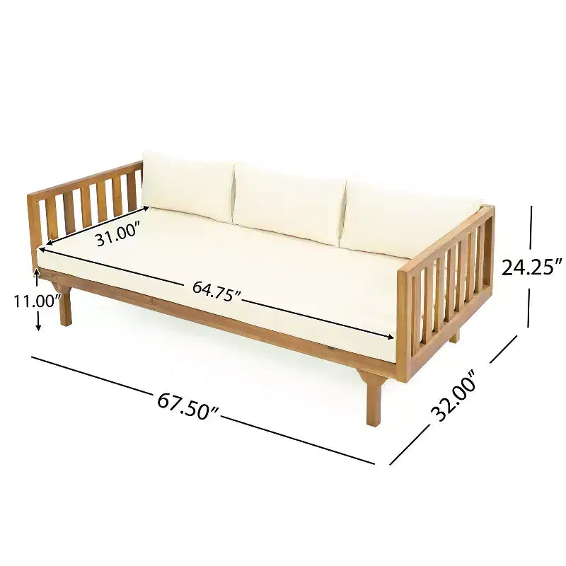 Christopher Knight Home Claremont Ensemble de conversation 4 pièces en bois d'acacia moderne pour patio avec coussins