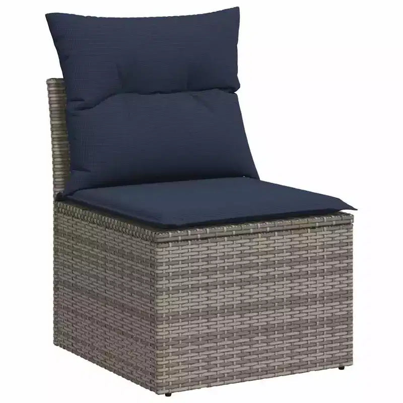 vidaXL Salon de jardin avec coussins en résine tressée et acacia