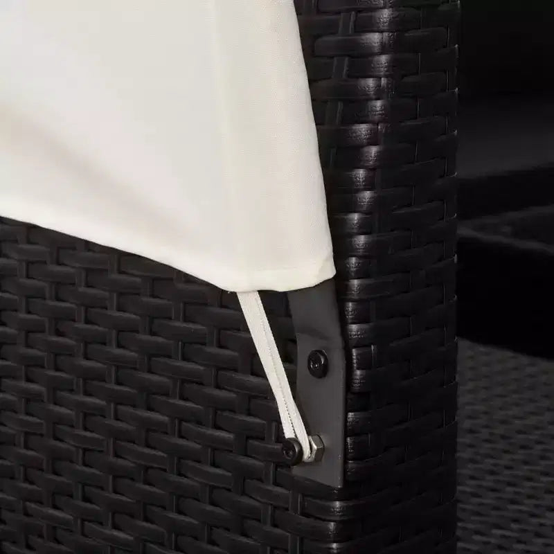 vidaXL Salon de jardin avec auvent en poly rotin anthracite