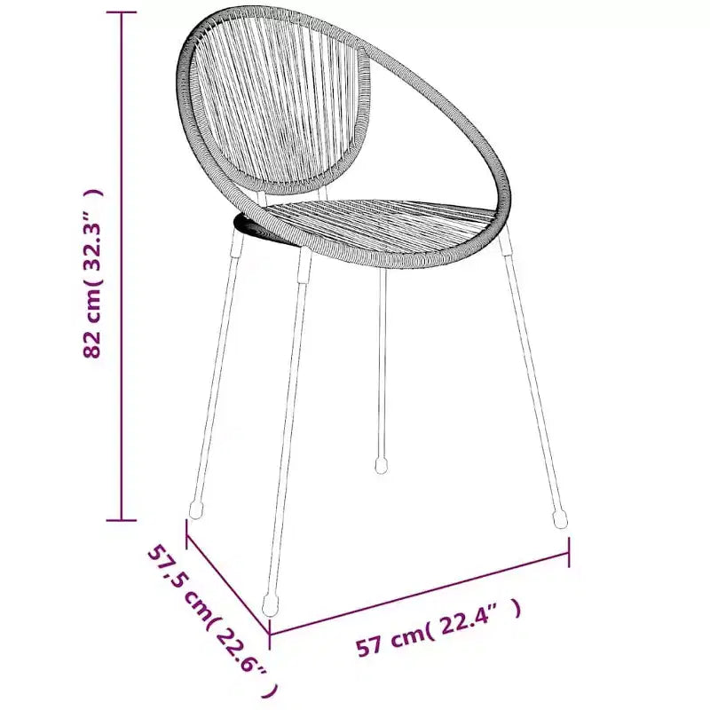 vidaXL Ensemble à dîner de jardin 5 pcs en résine tressée et PVC noir