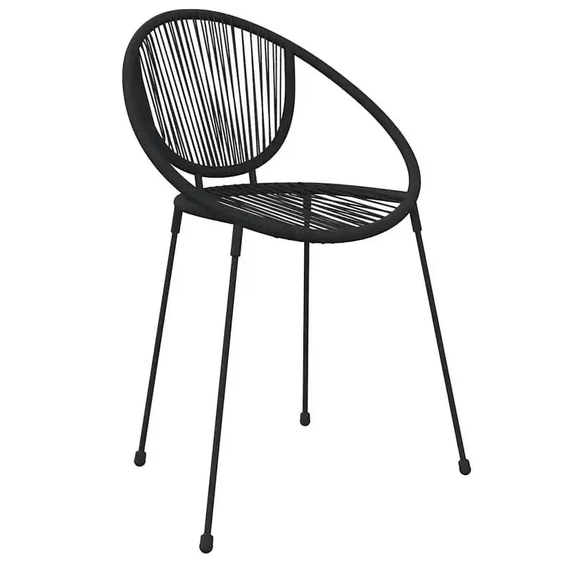 vidaXL Ensemble à dîner de jardin 5 pcs en résine tressée et PVC noir