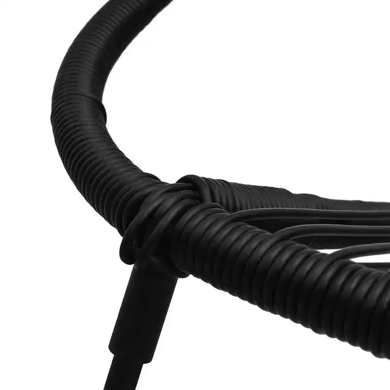 vidaXL Ensemble à dîner de jardin 5 pcs en résine tressée et PVC noir