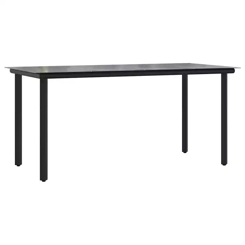 vidaXL Ensemble à dîner de jardin 5 pcs en résine tressée et PVC noir