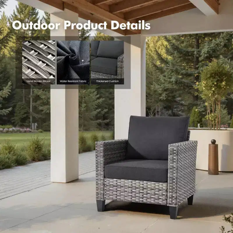 Ensemble de mobilier de jardin HOMLUX 10 pièces avec table foyer de 54 po et chaises pivotantes