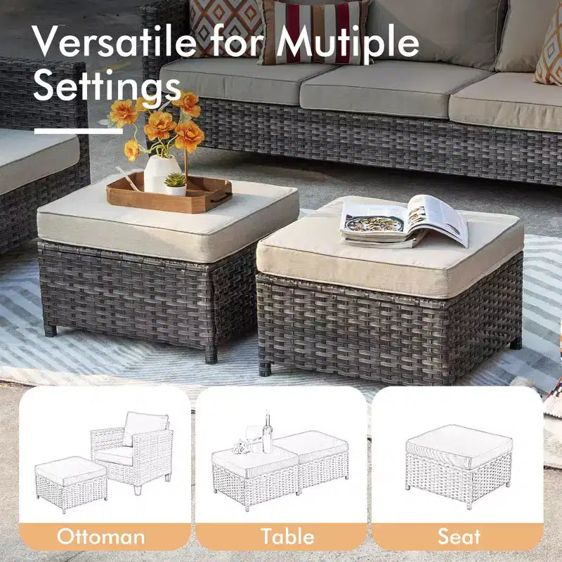 Ensemble de mobilier de jardin HOMLUX 10 pièces avec table foyer de 54 po et chaises pivotantes