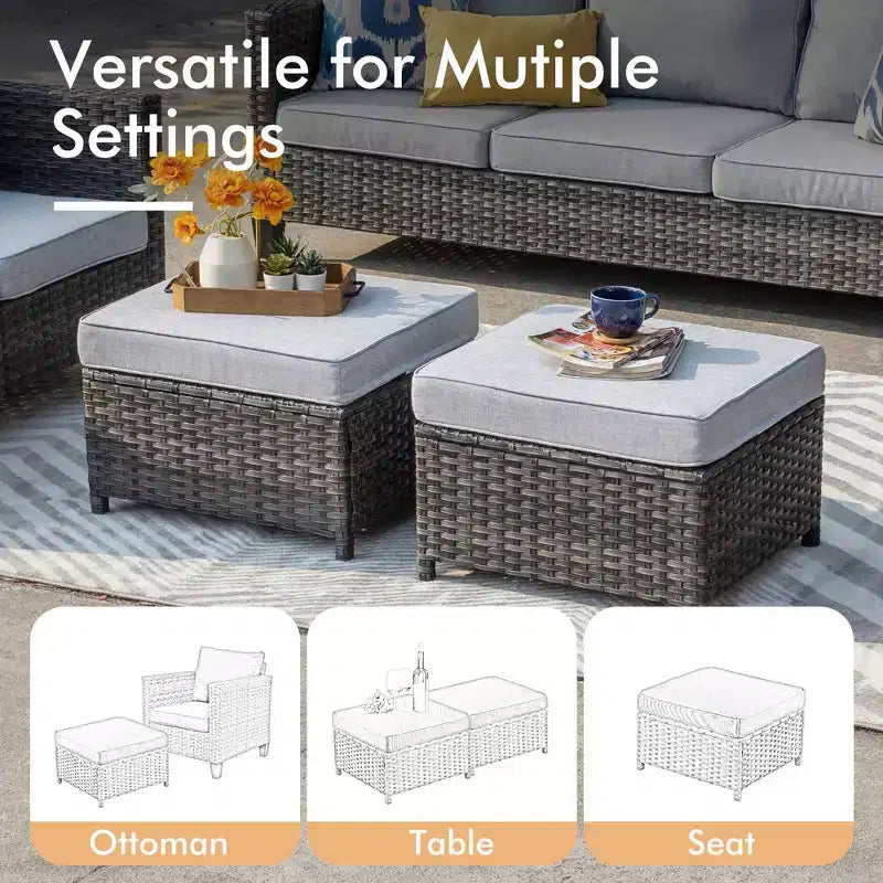 Ensemble de mobilier de jardin HOMLUX 10 pièces avec table foyer de 54 po et chaises pivotantes