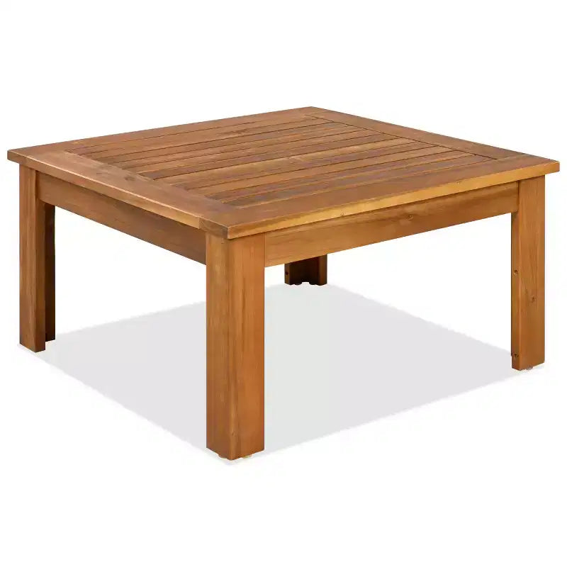 Ensemble de conversation d'extérieur moderne en bois 4 pièces avec coussins, canapé d'angle en forme de L avec table basse pour patio, jardin - Panipeachy