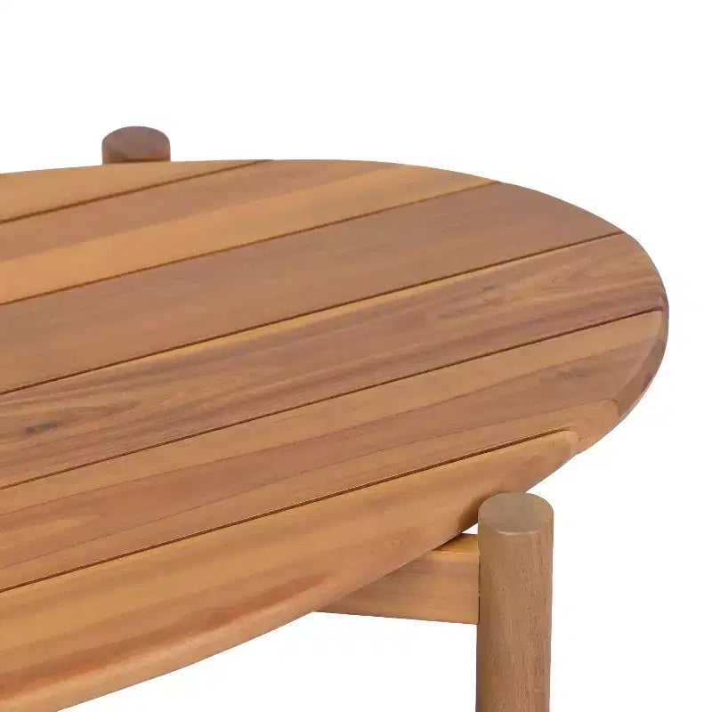 Christopher Knight Home Adewale – Ensemble de jardin moderne 4 pièces en acacia avec coussins, table à lattes et design en corde