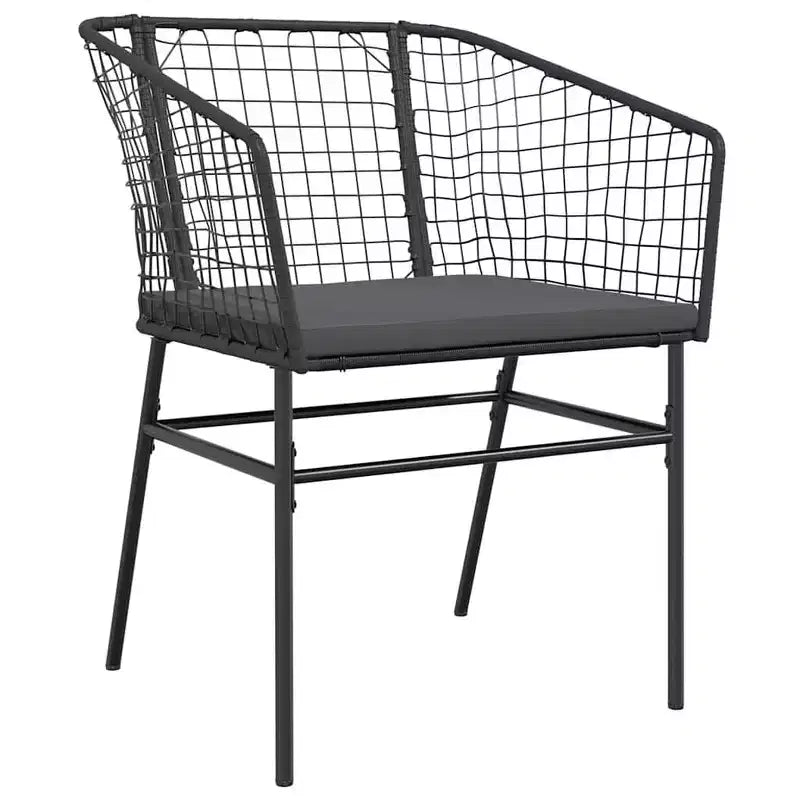vidaXL Ensemble de salle à manger de jardin 5 pcs Résine tressée noire