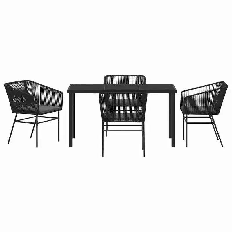 vidaXL Salon de jardin avec coussins 5 pcs Acier poudré noir