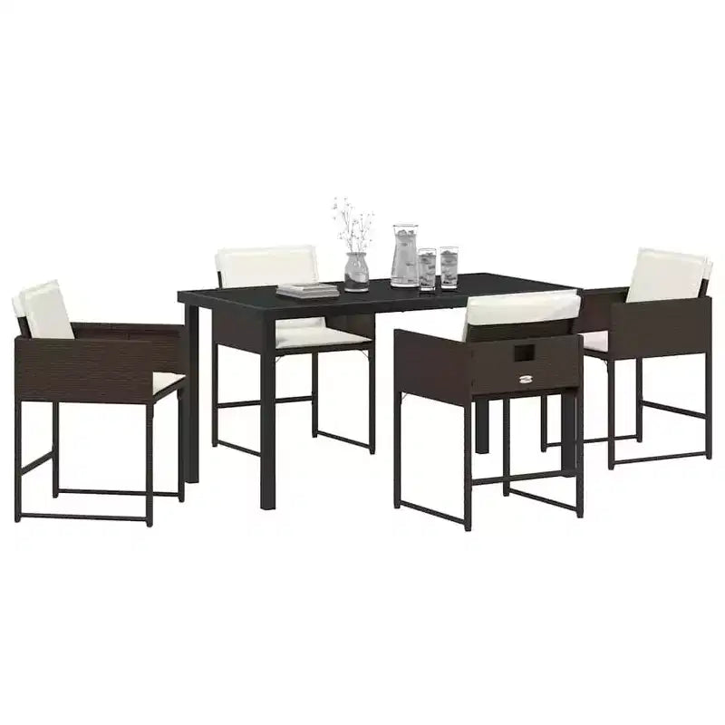 vidaXL Salon de jardin avec coussins 5 pcs Résine tressée marron