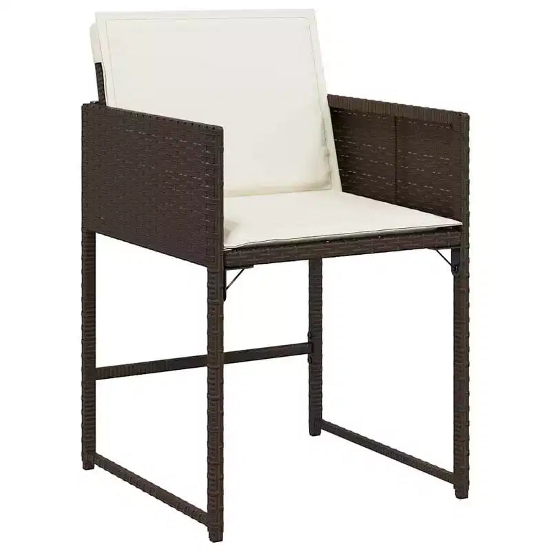 vidaXL Salon de jardin avec coussins 5 pcs Résine tressée marron