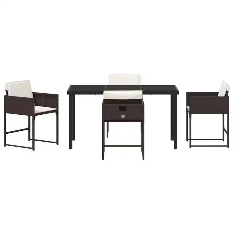 vidaXL Salon de jardin avec coussins 5 pcs Résine tressée marron