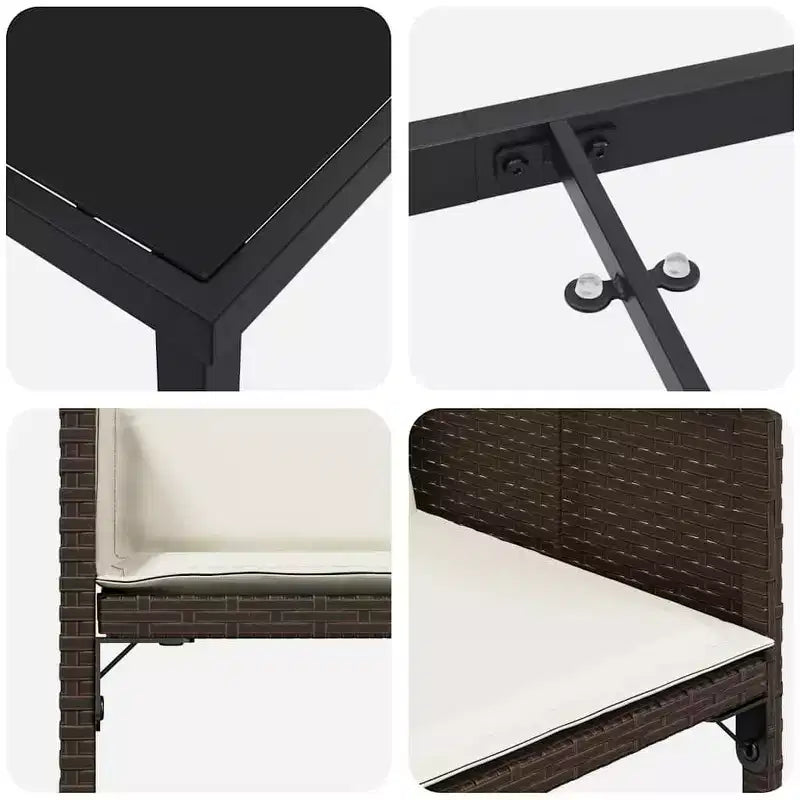 vidaXL Salon de jardin avec coussins 5 pcs Résine tressée marron