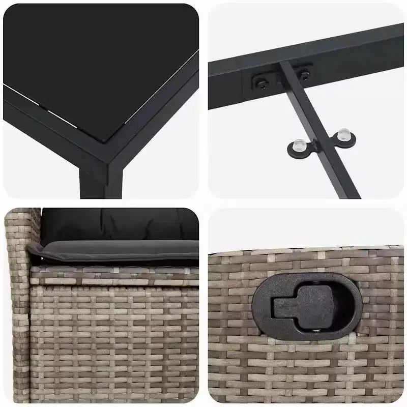 vidaXL Ensemble de salle à manger de jardin avec coussins 5 pcs gris résine tressée