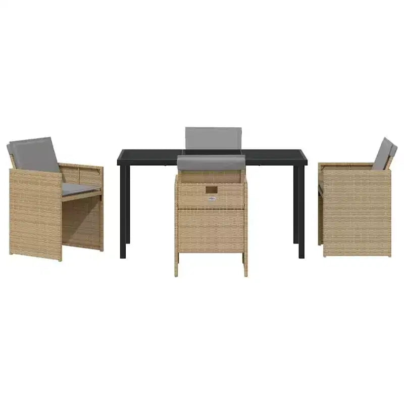 vidaXL Salon de jardin avec coussins 5 pcs Résine tressée Beige