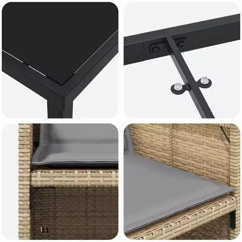 vidaXL Salon de jardin avec coussins 5 pcs Résine tressée Beige