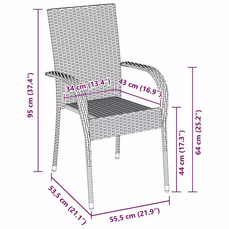 vidaXL Ensemble de salle à manger de jardin 5 pcs en acier enduit de poudre marron
