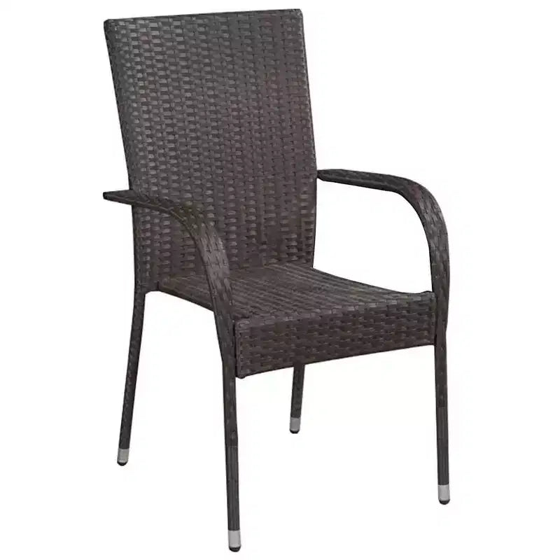 vidaXL Ensemble de salle à manger de jardin 5 pcs en acier enduit de poudre marron