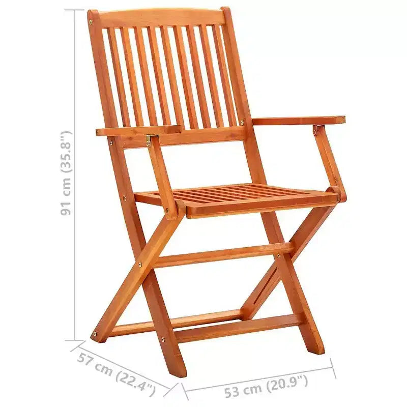 vidaXL Ensemble de salle à manger d'extérieur pliable 5 pièces en bois d'eucalyptus massif