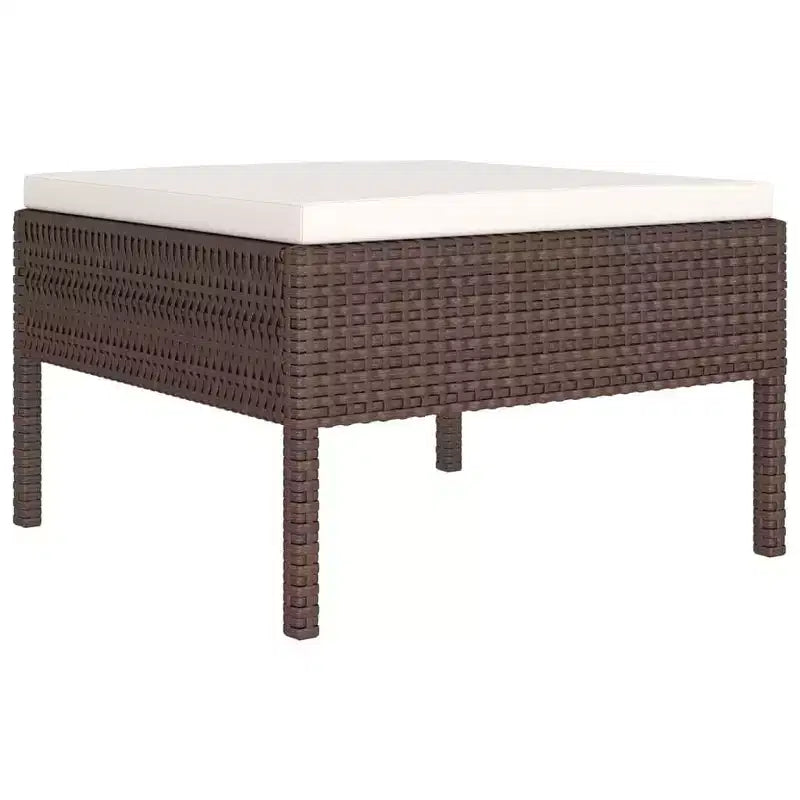 vidaXL Salon de jardin 11 pcs avec coussins résine tressée marron