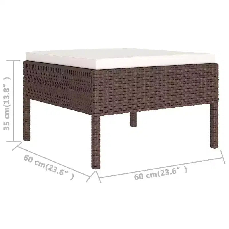 vidaXL Salon de jardin 11 pcs avec coussins résine tressée marron
