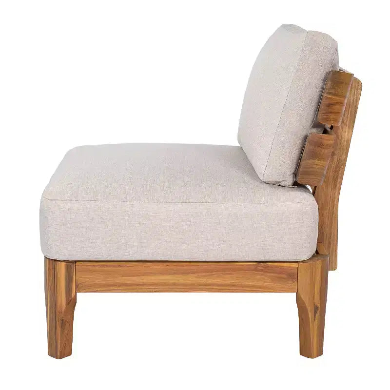 Christopher Knight Home Nikhil Ensemble de conversation moderne 3 pièces en acacia pour terrasse avec coussins (table non incluse)