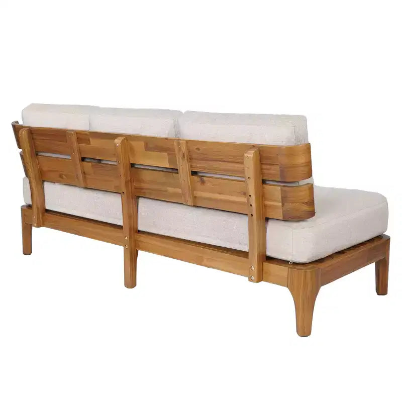 Christopher Knight Home Nikhil Ensemble de conversation moderne 3 pièces en acacia pour terrasse avec coussins (table non incluse)
